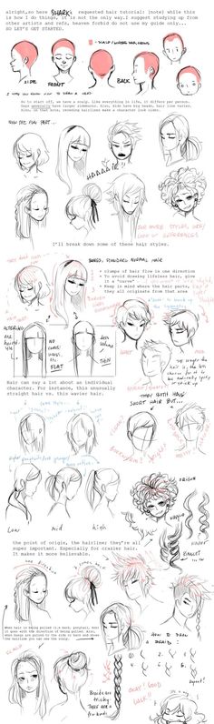 an image of various facial expressions and hair styles for the character in this video game