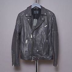 ad eBay - ALL SAINTS BOYSON Leather Jacket LARGE Mens Grey Moto Biker Celebrity *BNWT* - Buy Now, click the link (eBay) Urban Long Sleeve Outerwear For Biker Events, Urban Long Sleeve Biker Jacket For Motorcycling, Moto Biker Jacket With Long Sleeves For Outdoor, Cafe Racer Biker Jacket With Long Sleeves For Streetwear, Allsaints Long Sleeve Biker Jacket For Fall, Moto Outerwear For Biker Events, Moto Style Long Sleeve Outerwear For Biker Events, Winter Biker Jacket With Pockets For Motorcycling, Cafe Racer Leather Jacket For Streetwear