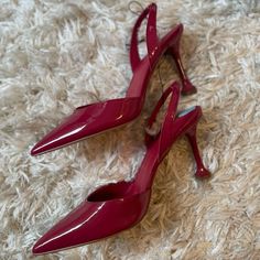 Marc Fisher Red Patent Hadais Heeled Mule Nwob Size New Women | Color: Red | Size: 8.5 Burgundy Pointed Toe Heels For Spring, Burgundy Heels With Red Sole For Spring, Boho Heels, Heeled Mule, Ankle Strap Sandals Heels, Platform High Heel Shoes, Round Toe Pumps, Lace Heels, Square Toe Heels