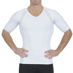 Mesh Panel Compression Shirt - VS2307 Insta Slim offers our new Mesh Panel Compression Shirt to our collection. Our compression fabric blend of 72% nylon and 28% spandex provides all over compression throughout the fabric. The featured mesh panels located in key regions along your spine and collarbone provides ample airflow and breathability. Along with the targeted panels, the garment features flatlock seams to reduce chafing for better comfort. The magic is in the fabric! The blended fabric th Workouts Gym, Slim Tank Top, Mens Compression, Compression Fabric, Compression Shirt, Mesh Panel, Muscle Tanks, Body Shapers, Going To The Gym