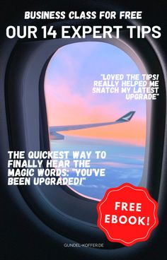 Click on the image! Snag a free upgrade to business class?! We unveil 14 insider tips to up your chances and put you first in line to be awarded. #freeebook #businessclass #freeupgrade #flying #airplane #inflighttricks #airporttips Flying Airplane, Airport Tips, Magic Words, Business Class