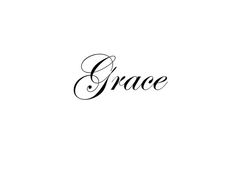 the word grace written in black ink