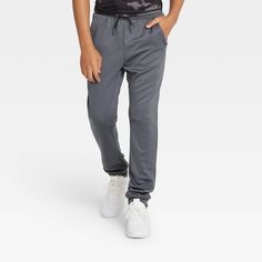 Boys' Performance Jogger Pants - All in Motion Gray XS, Boy's Best Joggers, Kids Drawstring, Girl Sweatpants, His Closet, Black Jogger Pants, Boys Joggers, Style Sweatpants, Sweatpants With Pockets, Boys Style