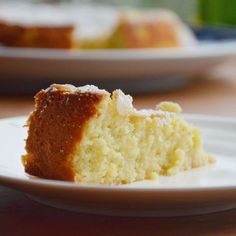 a piece of cake sitting on top of a white plate