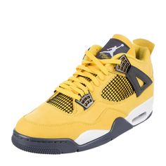 Description Jordan 4 Retro Lightning High Top Sneakers From The 2021 Collection Yellow Leather Round-Toes Lace-Up Closure At Uppers Includes Box Yellow Sneakers With Rubber Waffle Outsoles For Streetwear, Sporty Yellow High-top Sneakers With Boost Midsole, Yellow Leather Sneakers With Boost Midsole, Yellow Air Jordan 4 Sporty Shoes With Branded Insole, Yellow Leather Sneakers With Cushioned Footbed, Yellow Sporty Custom Sneakers With Rubber Sole, Yellow High-top Sneakers With Rubber Waffle Outsoles, Sporty Yellow High-top Sneakers, Yellow Sneakers With Cushioned Footbed For Sports