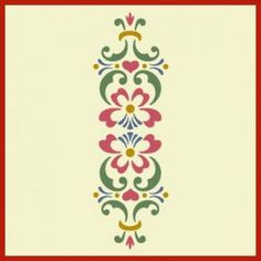 a red and green floral design on a white background with the word love written below it