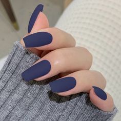 Short Acrylic Nails Basic Colors, Mate Color Nails, Mate Blue Nails, Mate Nail Art, Acrylic Nails Ideas Dark Colors, Matte Baddie Nails, Royal Blue Press On Nails, Spring Colors 2024 Nails, Plain Matte Nails