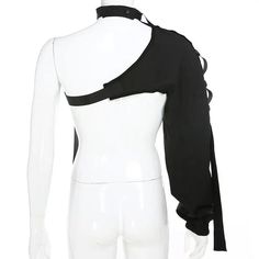 Gothic Cyberpunk Streetwear Reflective One Shoulder Sleeve Outerwear (Available in 3 colors) PRODUCT DETAILS:Material: Polyester. SpandexSleeve Length: 77cm Cyberpunk Streetwear, Preppy Aesthetic Outfits, Harajuku Punk, Punk Streetwear, Egirl Clothes, Trendy Crop Tops, Smock Blouse, Rave Outfit, Y2k Clothing