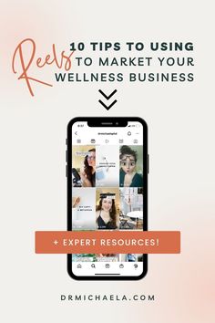 a cell phone with the text 10 tips to using reis to market your wellness business