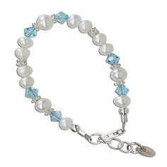 Sterling Silver birthstone bracelet featuring beautiful soft white freshwater pearls and sparkling high-end crystals. This is a beautiful way to celebrate the birth of a new baby or wonderful birthday gifts too! Size Medium (1-5 years) Adjustable Round Pearl Crystal Bracelet For Gift, Elegant White Bracelet With Birthstone, Elegant Adjustable Rosary Bracelet For Birthday, Elegant Hypoallergenic Bracelets For Birthday, Elegant Adjustable Pearl Bracelet With Birthstone, Adjustable Pearl Jewelry For Birthdays, Adjustable Pearl Beaded Bracelets For Anniversary, Adjustable Pearl Jewelry For Birthday, Adjustable Hypoallergenic Pearl Bracelet For Birthday