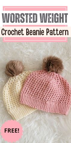 a crochet beanie with two pom poms on top and the words worst