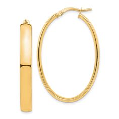 Product Specification Earring Closure Wire & Clutch Earring Type Hoop Finish Polished Gender Women's Jewelry Type Earrings Length 40.08 Mm Material Gold Material Color Yellow Material Purity 14K Product Type Jewelry Sold By Unit Pair Thickness 5 Mm Width 26.23 Mm Oval Hoop Earrings, Yellow Earrings, Accessories Jewelry Earrings, Fine Jewellery Earrings, Selling Jewelry, Gold Hoop, Gold Hoop Earrings, Gold Material, Women's Earrings