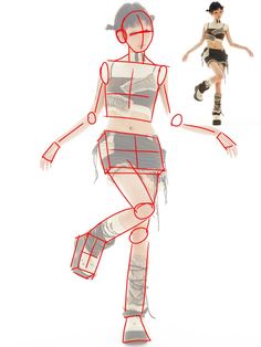 a drawing of a woman wearing roller skates