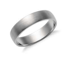 men's wedding band in 18k white gold, 6mm width with satin finish