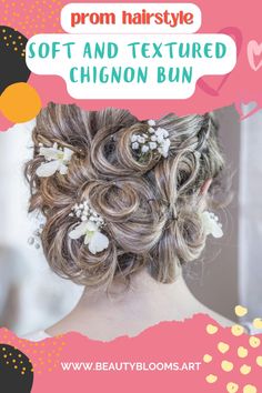 This hairstyle is all about effortless chic. Loose waves are gathered into a low bun at the nape of the neck, with wispy tendrils framing the face. Tousled waves meet timeless style in this dreamy chignon bun. Perfect for prom night! ✨  #PromHair #SoftUpdo #HairInspo
Save this pin for next hairstyle makeover, click on the link of this pin to see more. Soft Updo, Chignon Bun, Braided Hair Tutorial, Tousled Waves, Low Bun, Hair Makeover, Braids For Short Hair, Loose Waves