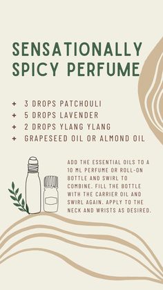 Essential Oil Perfume Recipes, Spicy Perfume, Essential Oil Roller Bottle Recipes