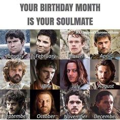 the many faces of game of thrones characters in each character's birthday month