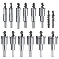 a bunch of different types of drill heads