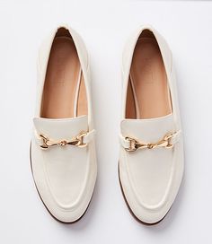 Step into perfectly pulled-together pretty - these horsebit loafers will keep your entire style routine in stride. Padded footbed for comfort.,Imported:Imported,Fabrication:Upper 100% PU Outer Sole Rubber/Plastic 100% Loft Horsebit Loafers Size 5 1/2 Ivory Women's by Loft Size Regular - 5 1/2 Ivory Women's Flats, Footwear, Upper, 100%, PU, Outer, Sole, Rubber/Plastic, 100% Business Casual Work Shoes Women, Formal Shoes Women Work Outfits, White Work Shoes, Dress Pants With Loafers Women, Business Casual Shoes Women Comfortable, Womens Business Shoes, Healed Loafer Outfits, Corporate Shoes Women, Buisness Casual Outfits Woman