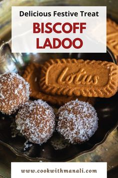 delicious festive treat biscoff ladoo with text overlay