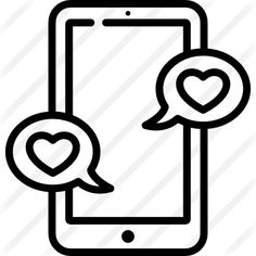 a phone with two hearts on the screen and an arrow pointing to it's heart