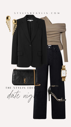 This week I’m shaking things up a little and styling looks for date night! From casual to a fine dining experience I’ve got you covered. For more fashion and home decor follow me @stylinbyaylin Dinner Clothes Outfits Night, Minimalist Outfit Spring, Black Festival Outfit, Dinner Outfit Classy, Long Cardigan Coat, Outfit Minimalist, Outfit Dinner, Beige Outfit