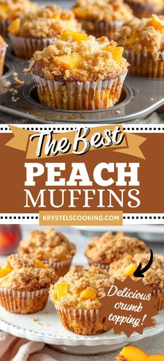 the best peach muffins on a white plate