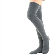 Spice Up Your Fall Wardrobe With These Subtly Sexy Thigh High Socks. Cozy, Soft, And Warm With Boots Or Flats. Or Curl Up At Home In A Boyfriend Shirt And Your Toasty Thigh Highs And Search Posh For More Bargains! Trendy Stretch Over-the-knee Stockings, Fitted Gray Winter Stockings, Trendy Thick Knee-high Socks, Casual Fitted Gray Stockings, Warm Fitted Knee-high Socks, Soft Thigh High Stockings For Winter, Cozy Over The Knee Socks For Stocking Stuffers, Thick Thigh High Cozy Socks, Casual Warm Thigh High Stockings