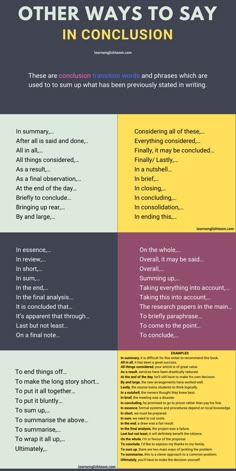 a poster with different types of words and phrases on the same page, including one that says