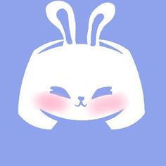 a white rabbit with pink eyes and ears is peeking out from behind a blue background