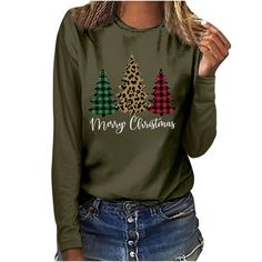 Patlollav Merry Christmas Ladies Tops Clearance,Woman Plaid Casual Long Sleeve Round Neck Tops T-Shirt Dear customer Welcome to PATLOLLAV. We are a fashion store that has been operating on Walmart for many years. Our main products are female clothes, including dresses, shirts, blouses, bikinis, jackets, coats, sweaters, and so on. We are committed to building a female fashion gathering place to satisfy each customer. Therefore, we are willing to hear any suggestions from you, and bring you satis Plus Size Christmas Tops, Christmas Tops, Christmas Plaid, Round Neck Top, Shirt Blouses Tops, Cute Fall Outfits, Top T Shirt, Round Neck Tops, Loose Tops