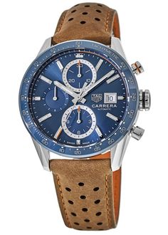 Tag Heuer Carrera Calibre 16 Chronograph Blue Dial Ceramic Bezel Leather Strap Men's Watch CBM2112.FC6455 | WatchMaxx.com Luxury Automatic Chronograph Watch For Business, Designer Leather Watch Accessories With Chronometer, Designer Leather Chronograph Watch For Formal Occasions, Luxury Chronograph Business Watch, Luxury Watch Accessories With Tachymeter, Business Blue Watch With Leather Strap, Blue Business Watch With Leather Strap, Blue Timeless Watch With Leather Strap, Luxury Silver Chronograph Watch With Leather Strap