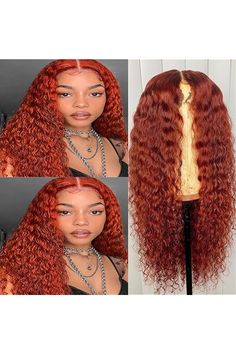 Ginger Lace Front Wigs, Curly Ginger, Deep Curly Wig, Curly Lace Front Wigs, Curl Cream, Hair Mousse, Deep Curly, Curly Wig, Front Lace Wigs Human Hair