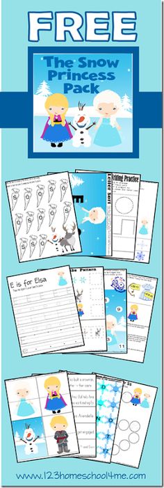 free frozen princess printable pack for kids