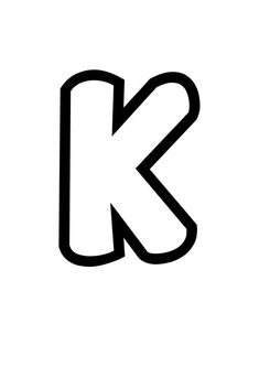 the letter k is made up of black and white letters, which appear to be cursive