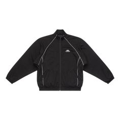 Balenciaga 3B Sports Icon Tracksuit Jacket 'Black' 697954TMVA61000 Black Outdoor Sportswear Tracksuit, Black Fitted Windbreaker For Sports, Fitted Black Windbreaker For Sports, Fitted Functional Black Windbreaker, Sporty Fitted Black Windbreaker, Fitted Technical Black Outerwear, Black Fitted Technical Outerwear, Fitted Black Technical Outerwear, Functional Black Tracksuit For Training