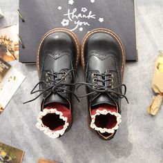 Upper Material: Split Leather Outsole Material: Rubber Lining Material: Cotton Fabric Insole Material: Fabric SIZE 4 = FOOT LENGTH 22.5CMSIZE 5 = FOOT LENGTH 23CMSIZE 6 = FOOT LENGTH 23.5CMSIZE 7 = FOOT LENGTH 24CMSIZE 8 = FOOT LENGTH 24.5CMSIZE 9 = FOOT LENGTH 25CM Black Leather Shoes With Round Toe For Spring, Black Lace-up Shoes With Round Toe For Fall, Black Lace-up Shoes With Round Toe For Spring, Casual Black Flat Oxfords, Leather Brogue Shoes With Round Toe, Black Casual Lace-up Shoes With Pointed Toe, Casual Black Lace-up Shoes With Pointed Toe, Black Rubber Sole Lace-up Shoes For Fall, Black Oxfords With Stitched Sole For Spring