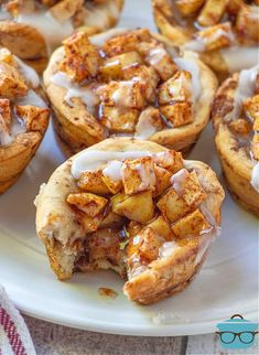 cinnamon apple pies on a white plate