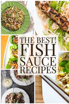 the best fish sauces for dinner and dessert are in this collage with different pictures