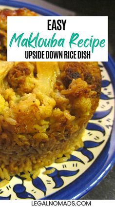 Easy Maklouba Recipe, Upside Down Rice Dish Upside Down Chicken And Rice, Maqloubeh Chicken Recipe, Middle East Rice, Lybian Recipes, Maklouba Recipe Chicken, Fasulia Recipe, Chicken Maqluba Recipe, Arabic Rice Recipes Middle East, Maqlouba Recipe