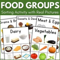 food groups sorting activity with real pictures