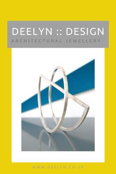 Silver statement bangle from the Entrapment collection - bold, architectural and geometric sculptural statement art jewellery by @deelyndesign - it's wearable art inspired by modern, contemporary architecture. Handmade in the UK by artist Deelyn Walsh. Bangle Ring, Earrings And Necklace