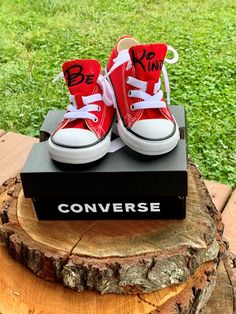 "Hi and welcome to my shop! This is the original converse or chucks! I pull the tag off of the tongue and then personalize it. If the shoe is really small the font may not look just like the pictures above. I will let you know if a font doesn't fit and send you choices to choose from. *Please note that I personalize these shoes, but another company makes them. **The Navy in the above picture has the ATHLETIC FONT** Low Top Shoe Colors Red Pink White Navy Black ~~Check with me on High Top colors~ Converse Low-top Canvas Shoes With Embroidered Logo, Converse Cute, Original Converse, Baby Boy Converse, Baby Girl Converse, Personalized Converse, Red Converse Baby, Baby Converse Shoes, Custom Converse Shoes