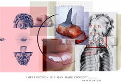 a collage of different images with the words imperfectection is a man - made concept