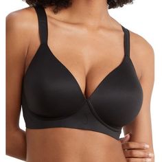 The Perfect Wire-Free Seamless Contour T-Shirt Bra 4column, 2 Row Hook And Eye Closure Moisture-Wicking Cool Comfort Fabric Keeps You Cool Smooth, Stretch Microfiber Seamless Cups Are Lined With Foam For Modesty Black Seamless Full Coverage Top, Black Full Coverage Bra Friendly Top, Black Full Coverage Bra-friendly Tops, Black Bra Friendly Full Coverage Tops, T Shirt Bra, Keep Your Cool, Women's Intimates, Moisture Wicking, The Row