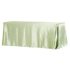 90x156 Rectangular Satin Tablecloth - Sage Green Green Tablecloth, Table Skirt, Green Table, Rectangle Tablecloth, Lace Decor, Green Theme, Outdoor Reception, Green Satin, Smooth Texture