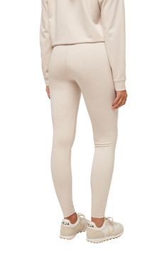 Cut from an exceptionally soft, stretchy ponte knit that holds its shape all day, these ubercomfy leggings aren't just for the weekend. 27" inseam; 8 1/2" leg opening; 10" front rise; 14" back rise (size Medium) Drawstring waist Front patch pockets 59% viscose, 34% nylon, 7% elastane Machine wash, tumble dry Imported Stretch Bottoms With Soft Texture For Fall, Seamless Leggings For Loungewear, Casual Comfort Stretch Leggings With Soft Touch, Solid Color Snug Fit Yoga Pants, Snug Fit Elastane Yoga Pants, Snug Fit Yoga Pants In Elastane, Casual Leggings With Soft Touch For Loungewear, Stretch Soft Touch Bottoms For Fall, Fall Stretch Bottoms With Soft Touch