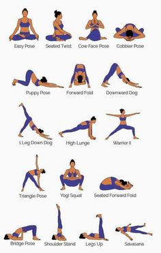 a woman doing yoga poses in different positions