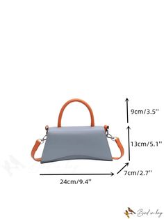 BirdinBag - Chic Dual-Tone Flap Accent Bag Shopping Flap Shoulder Bag With Handles, Gray Large Capacity Top Handle Shoulder Bag, Flap Shoulder Bag With Handles For Daily Use, Shoulder Flap Bag With Handles For Daily Use, Gray Shopping Bag With Adjustable Strap, Shopping Satchel Flap Bag With Handles, Gray Rectangular Shoulder Bag With Removable Pouch, Gray Top Handle Bags For Daily Use, Gray Bags With Detachable Handle