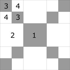 an image of a sud puzzle game with numbers on the top and bottom squares in black